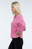 Washed Collared Henley Sweater Top- 6 Colors