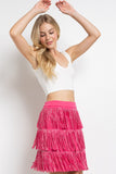 RHINESTONE SUEDE FRINGE SKIRT-6 COLORS