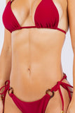 TWO PIECE BIKINI WITH COLORFUL RINGS AND ADJUSTABLE-4 COLORS