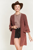 Plus Size Glitter Bell Sleeve Kimono Style Cardigan