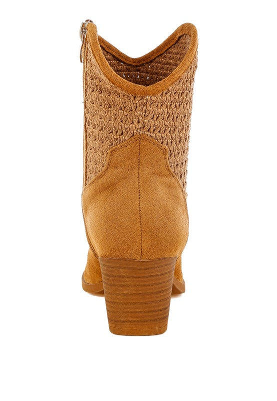 Bimmy Woven Pointy Western Boots- 2 Colors