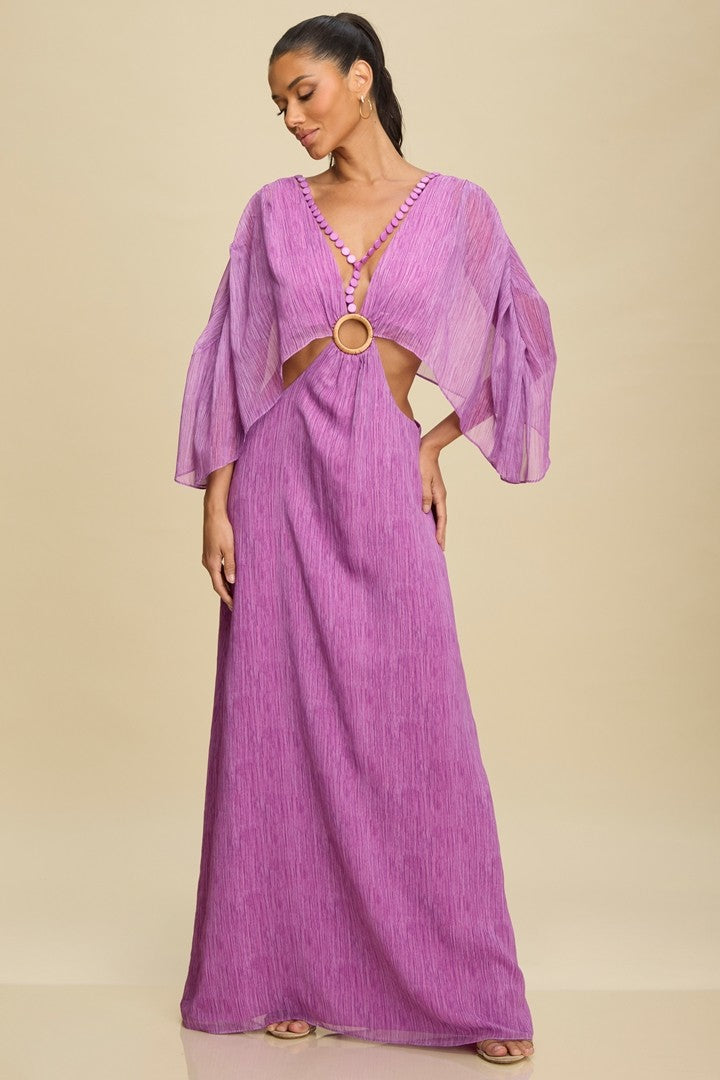 Goddess Glow Caftan Maxi Dress- Purple