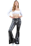 Metallic Bell Bottom Jean Black -Inseam 32