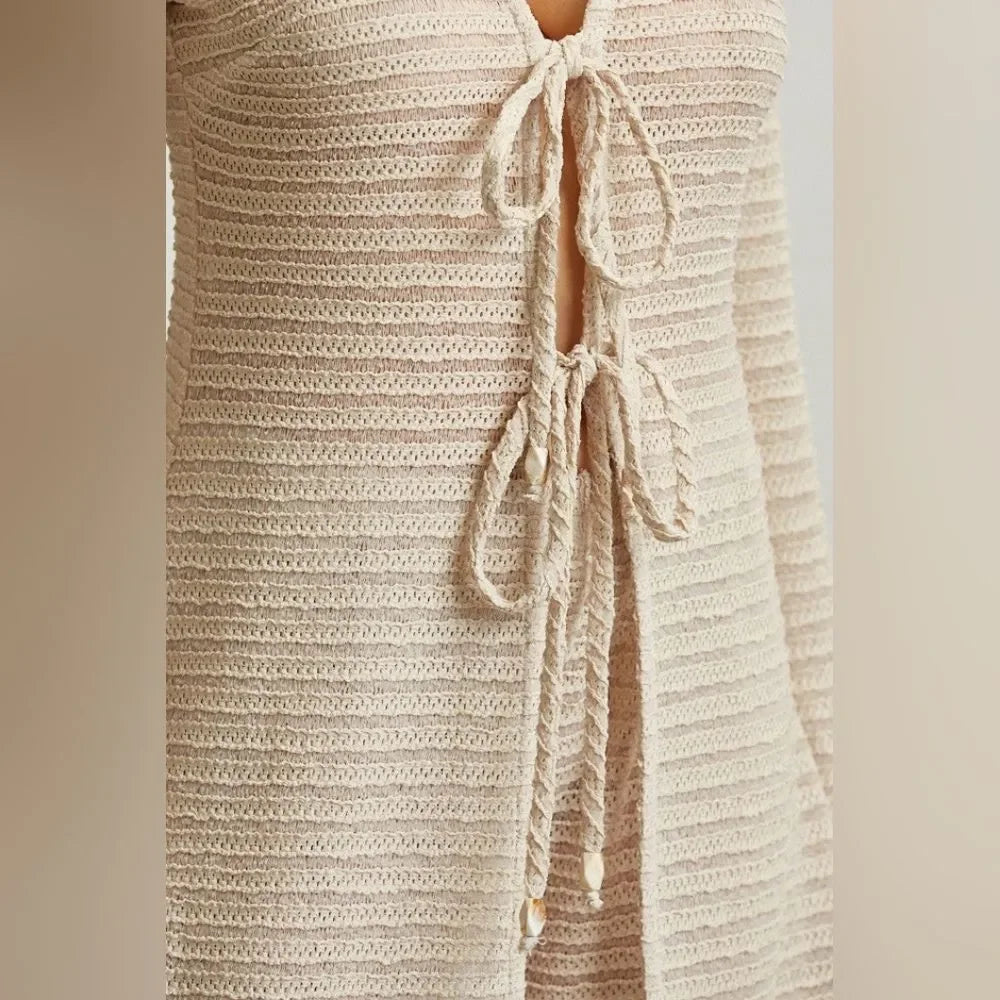 Rich Look Knit Maxi Top & Pants Set- Natural