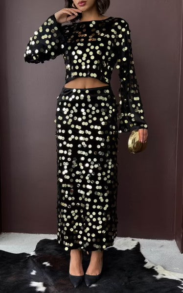 City of Dreams Skirt Set- Gold