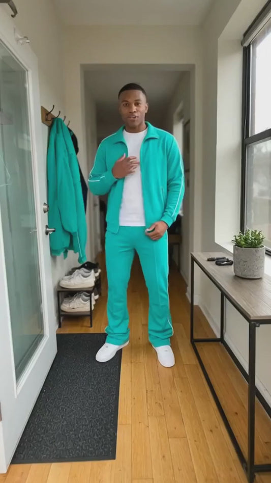 Men's Solid Stacked Flared Track Set-6 Colors