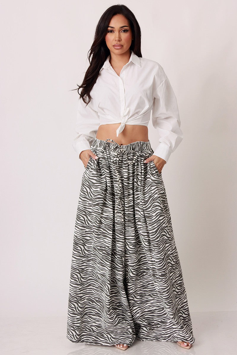 Zebra Print Loose Pants