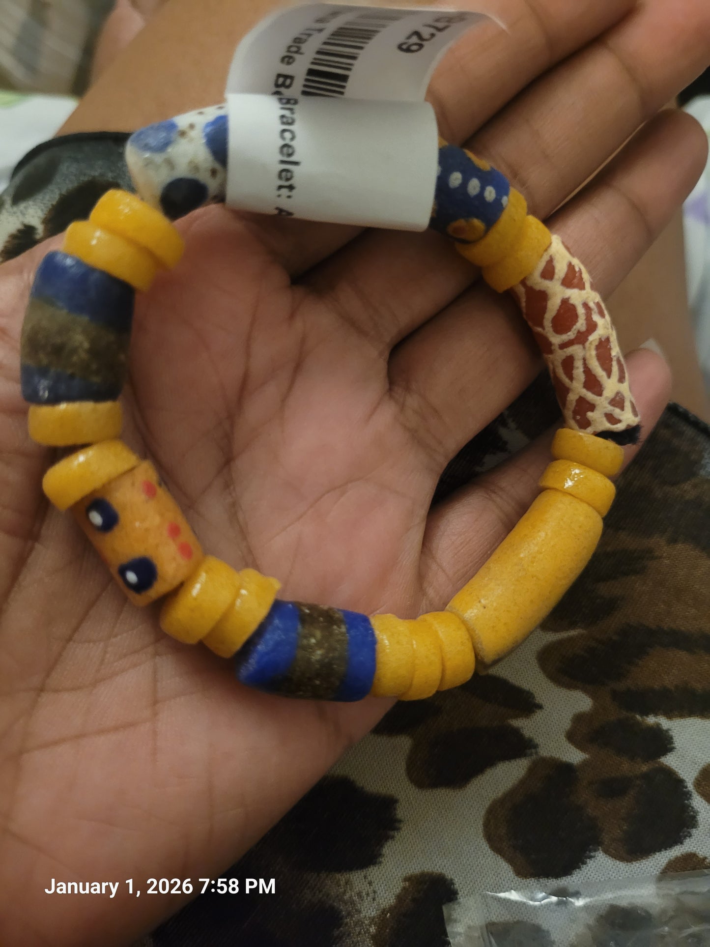 Ghana Trade Bead Bracelet