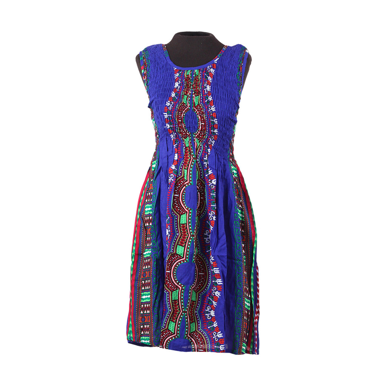 Dashiki Print Summer Midi Stretch-top Dress - ONE SIZE