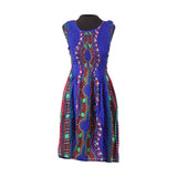 Dashiki Print Summer Midi Stretch-top Dress - ONE SIZE