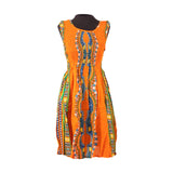 Dashiki Print Summer Midi Stretch-top Dress - ONE SIZE