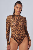 Daredevil Leopard Print Illusion See-Thru Skirt & Bodysuit Top Set/ Swimwear Set