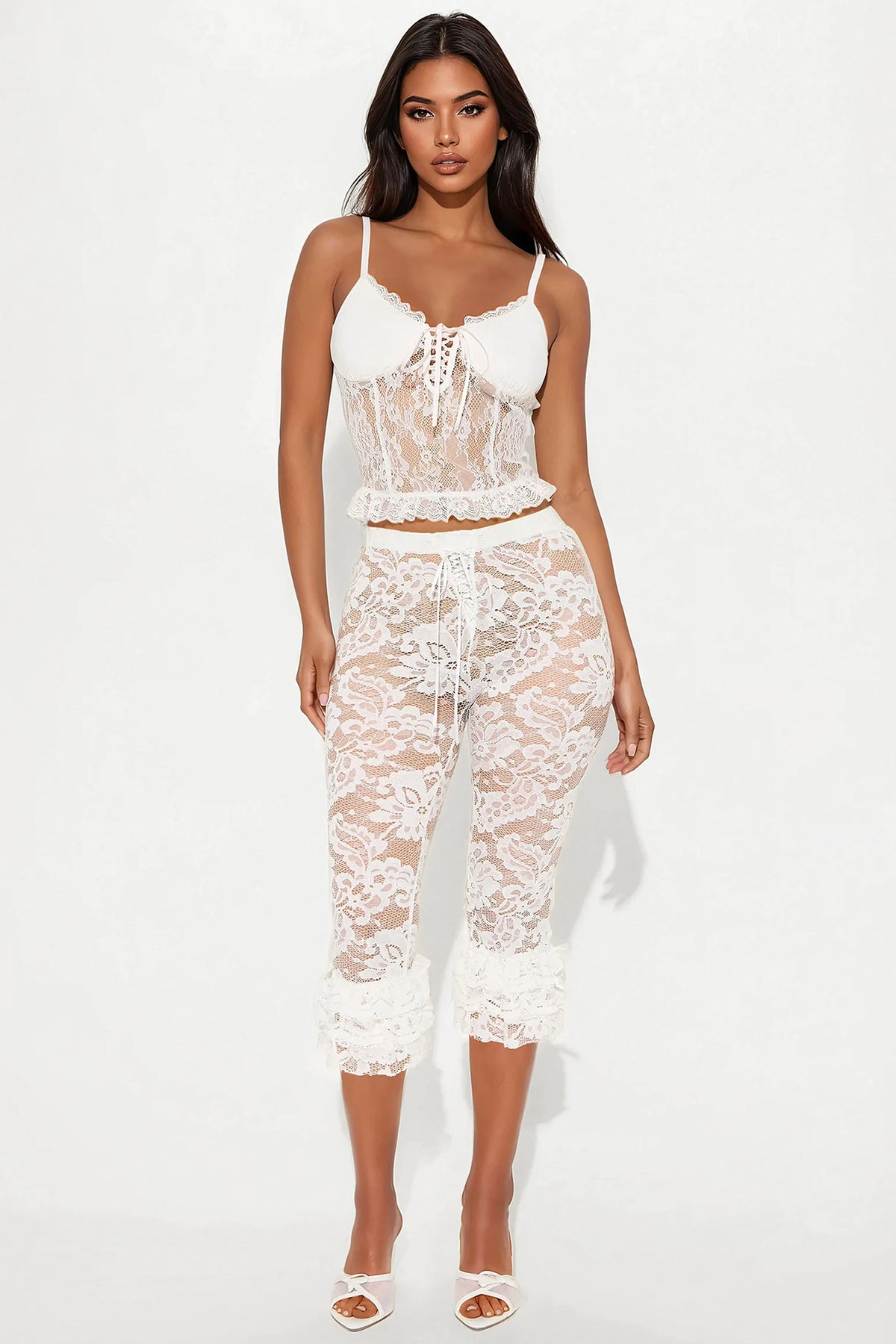 Sheer Lace Top- White