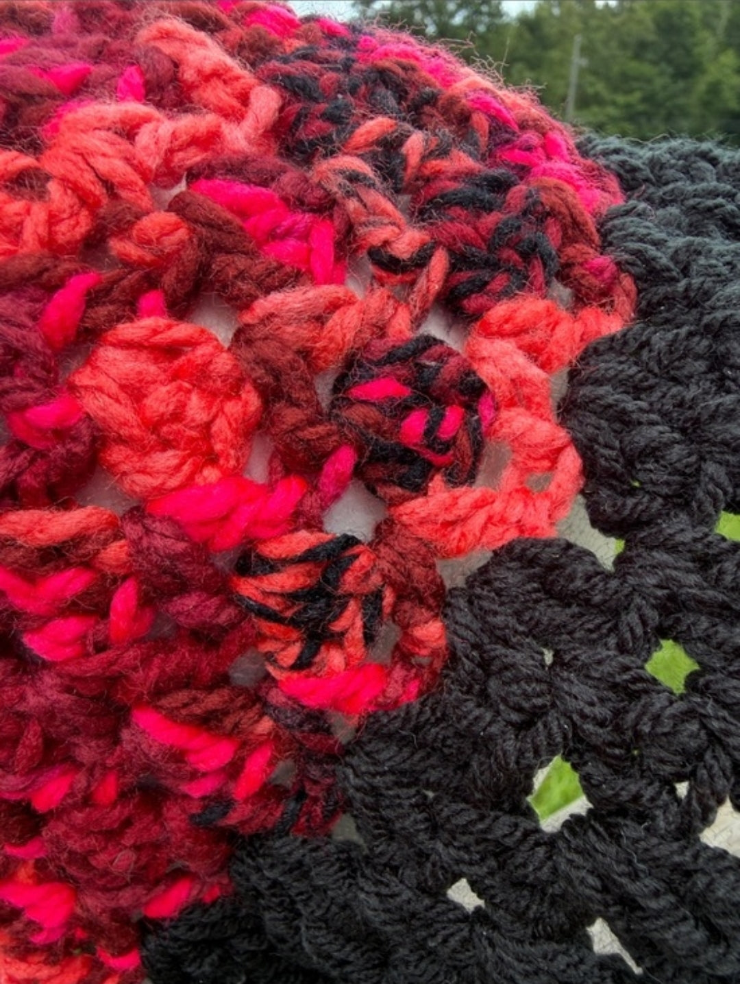 Handmade Grandma Crochet Bucket Hat- Black/Pink/Red/Burgundy
