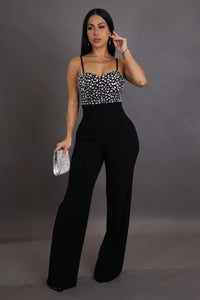 Rhinestone Bust Jumpsuit