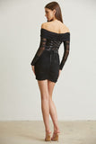 Black Corset Mesh Dress