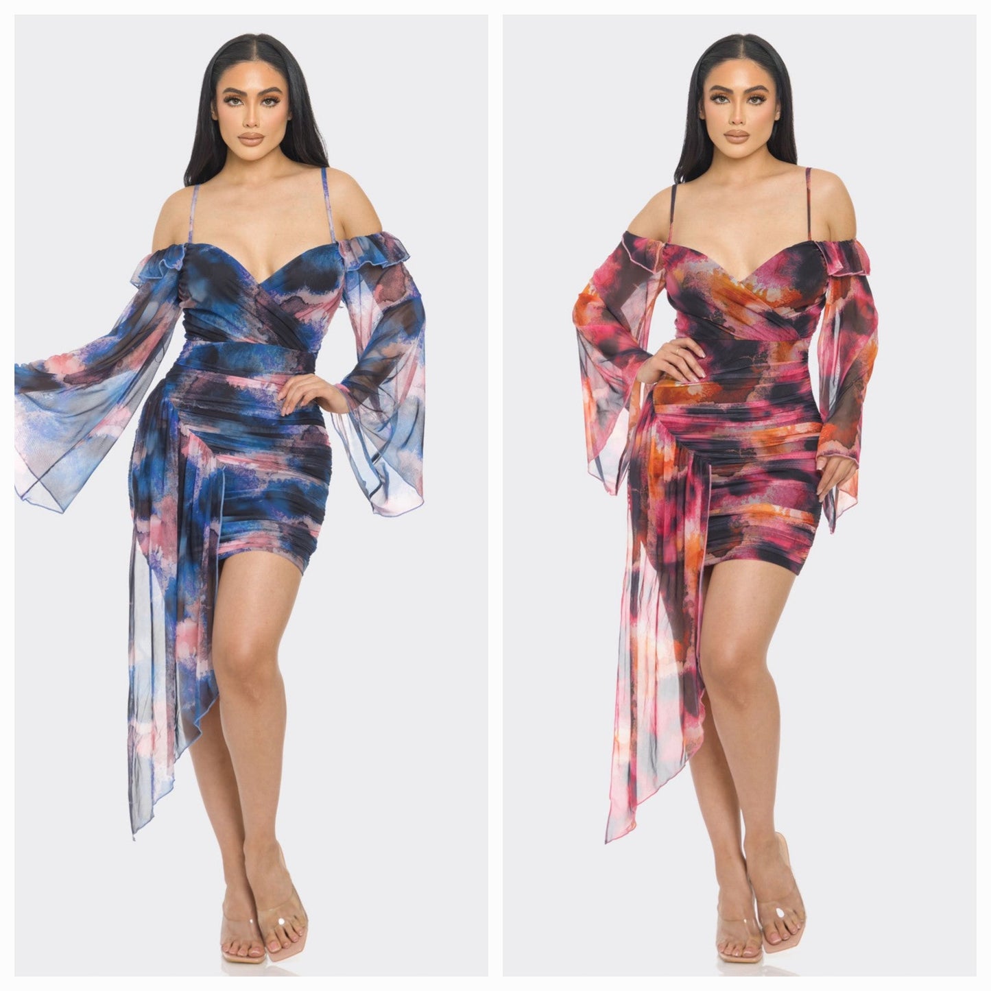 Fairy Mesh Ruched Mini Dress