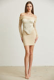 Nude Corset Mesh Dress