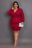 Plus Size Rhinestone Mini Dress