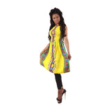 Dashiki Print Summer Midi Stretch-top Dress - ONE SIZE