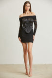 Black Corset Mesh Dress