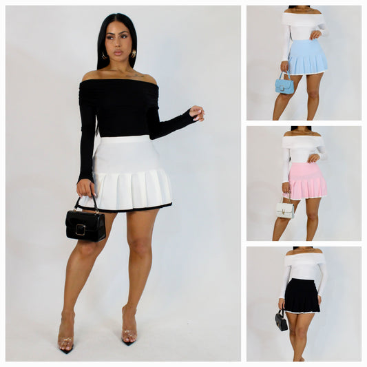 Let's Play Pleated Mini Skirt- 4 Colors