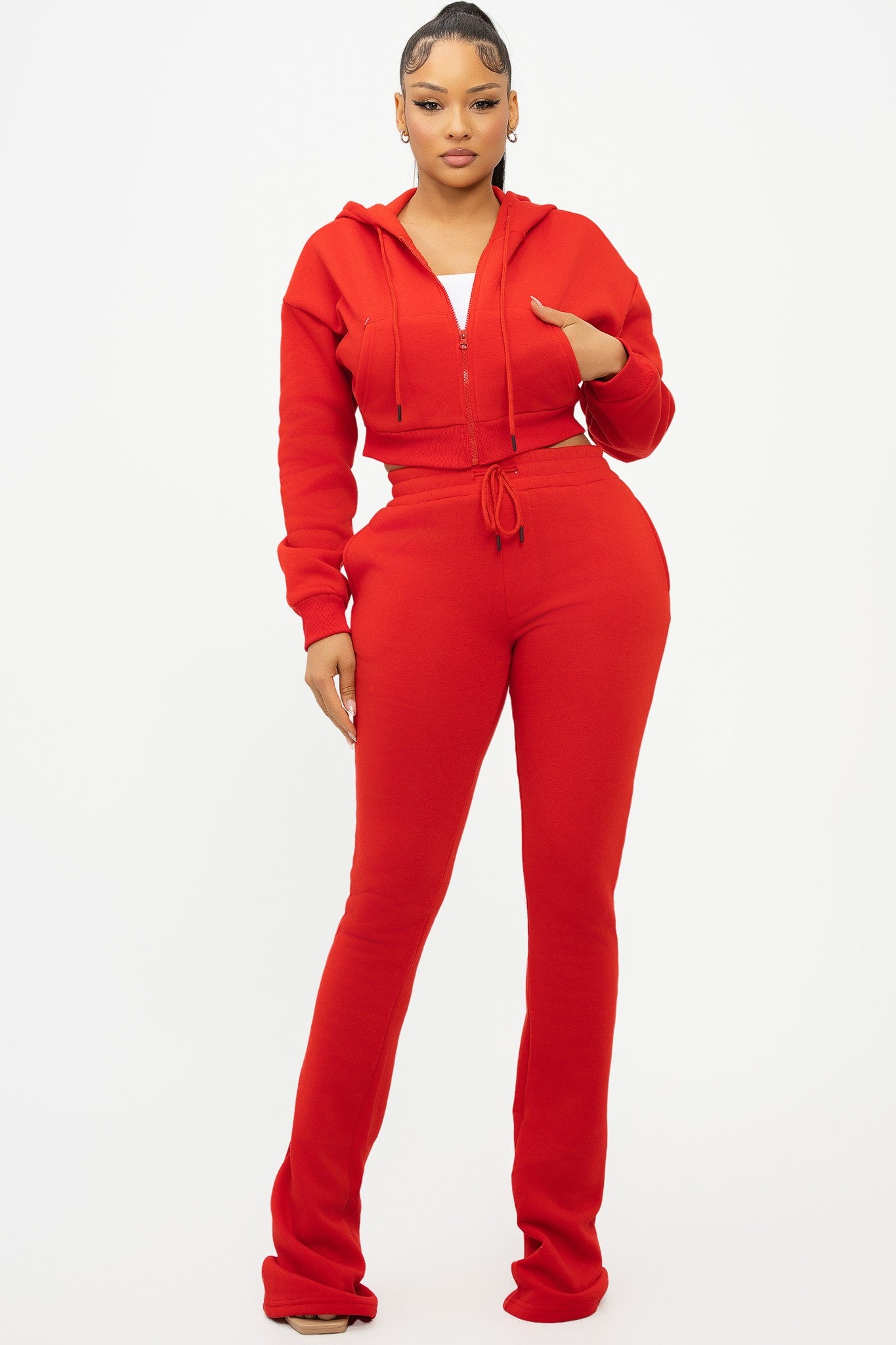 Winter Nights Jogger Set- Red