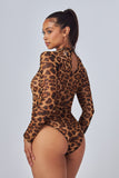 Daredevil Leopard Print Illusion See-Thru Skirt & Bodysuit Top Set/ Swimwear Set