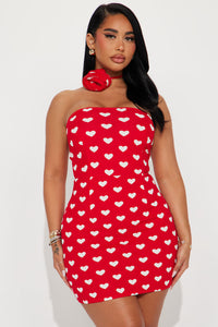 Hearts Mini Dress With Choker