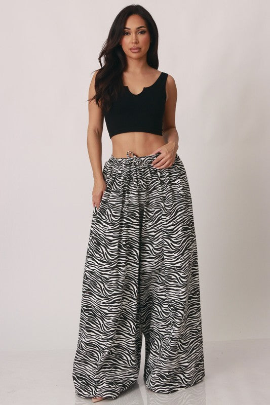 Zebra Print Loose Pants