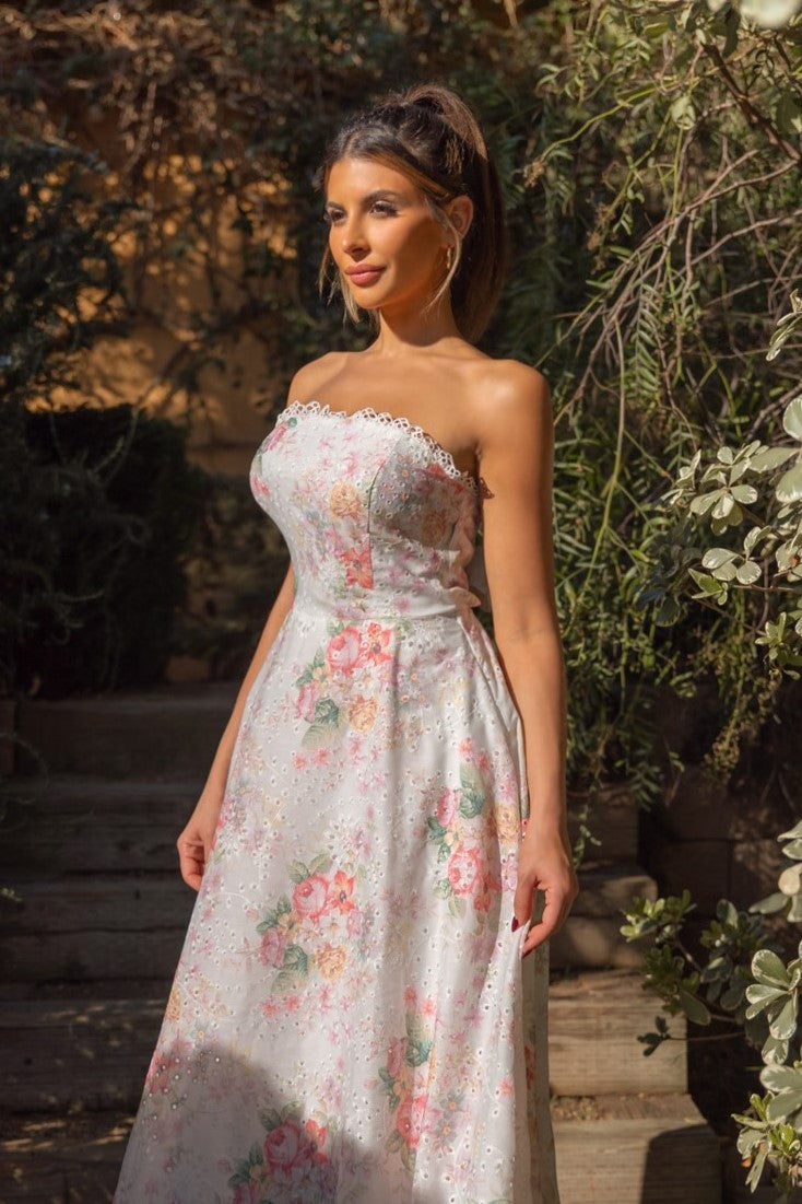 Bowtied Back Midi Dress- Multicolored