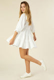 Off White Tiered Dress with Tassel