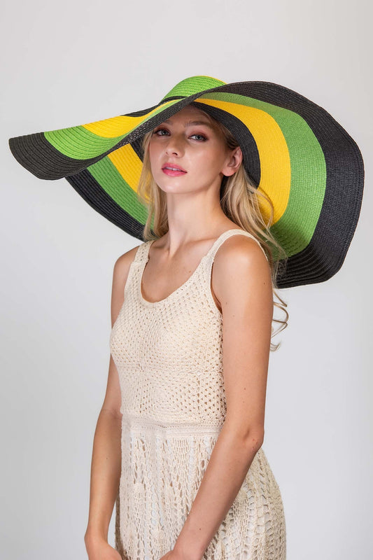 Floppy Oversized Wide Brim Paper Braid Sun Hat- Jamaica (Pre-Order)