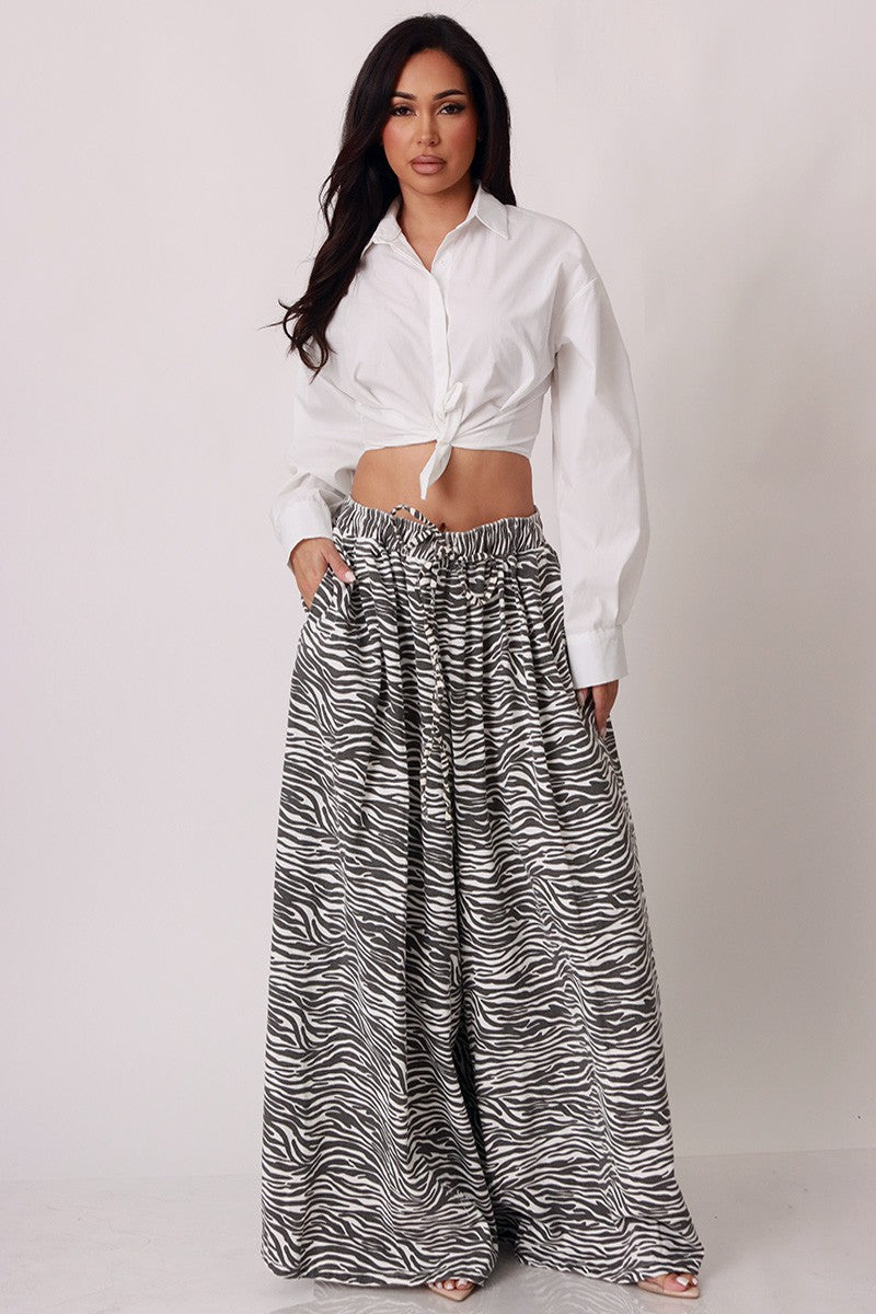 Zebra Print Loose Pants