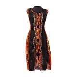 Dashiki Print Summer Midi Stretch-top Dress - ONE SIZE