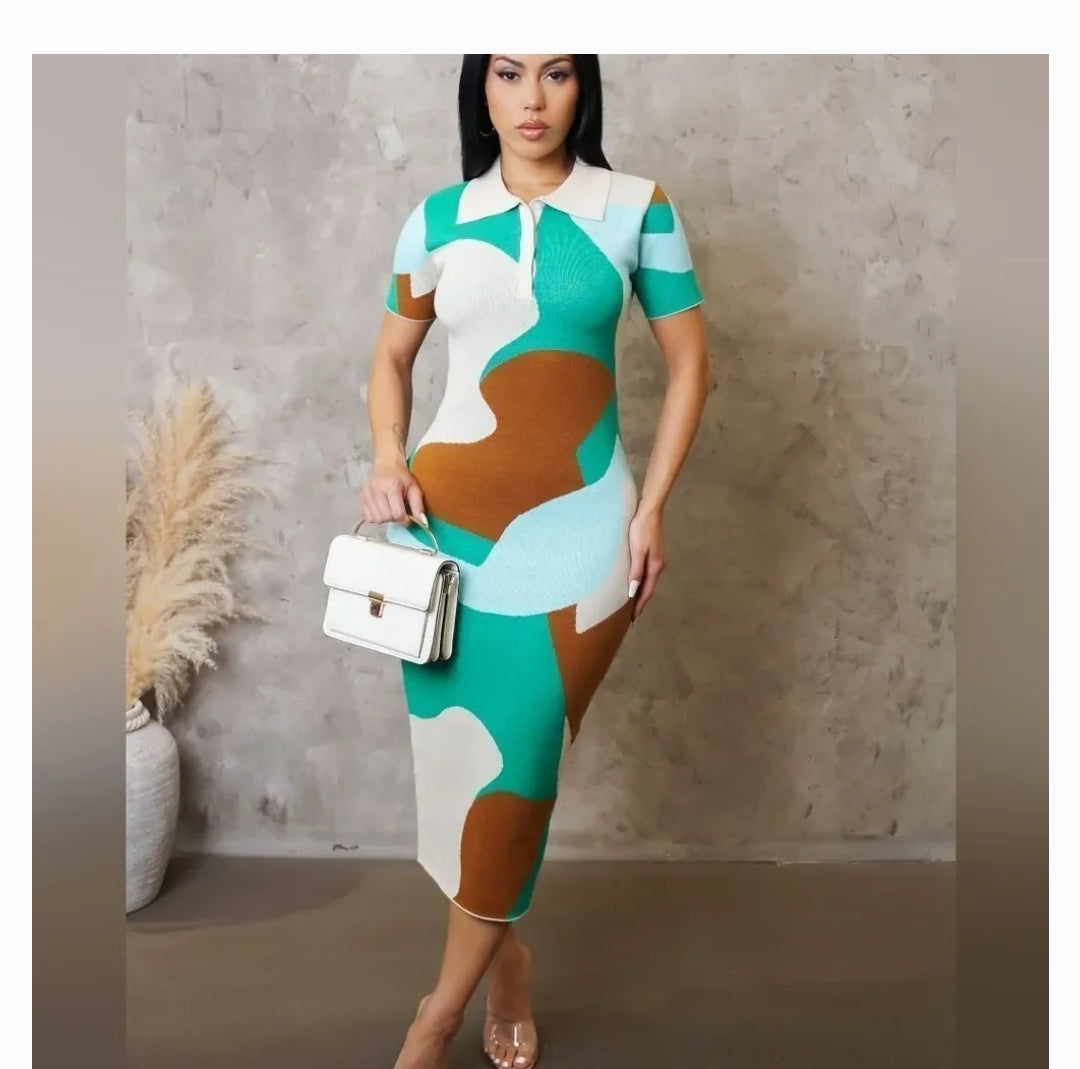 Jigsaw Colorblock Midi Dress
