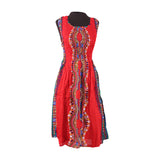 Dashiki Print Summer Midi Stretch-top Dress - ONE SIZE