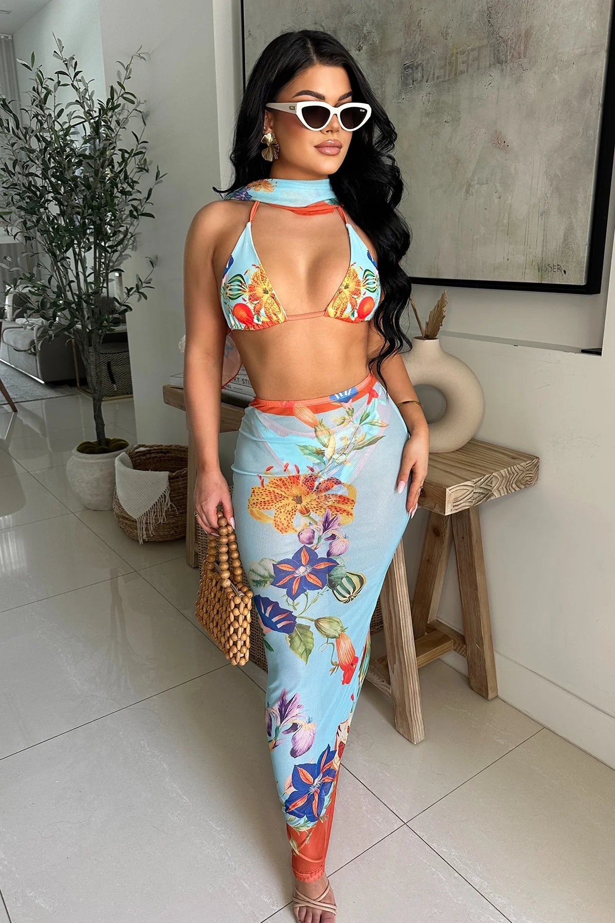 Aqua Swimwear 4-Piece Set