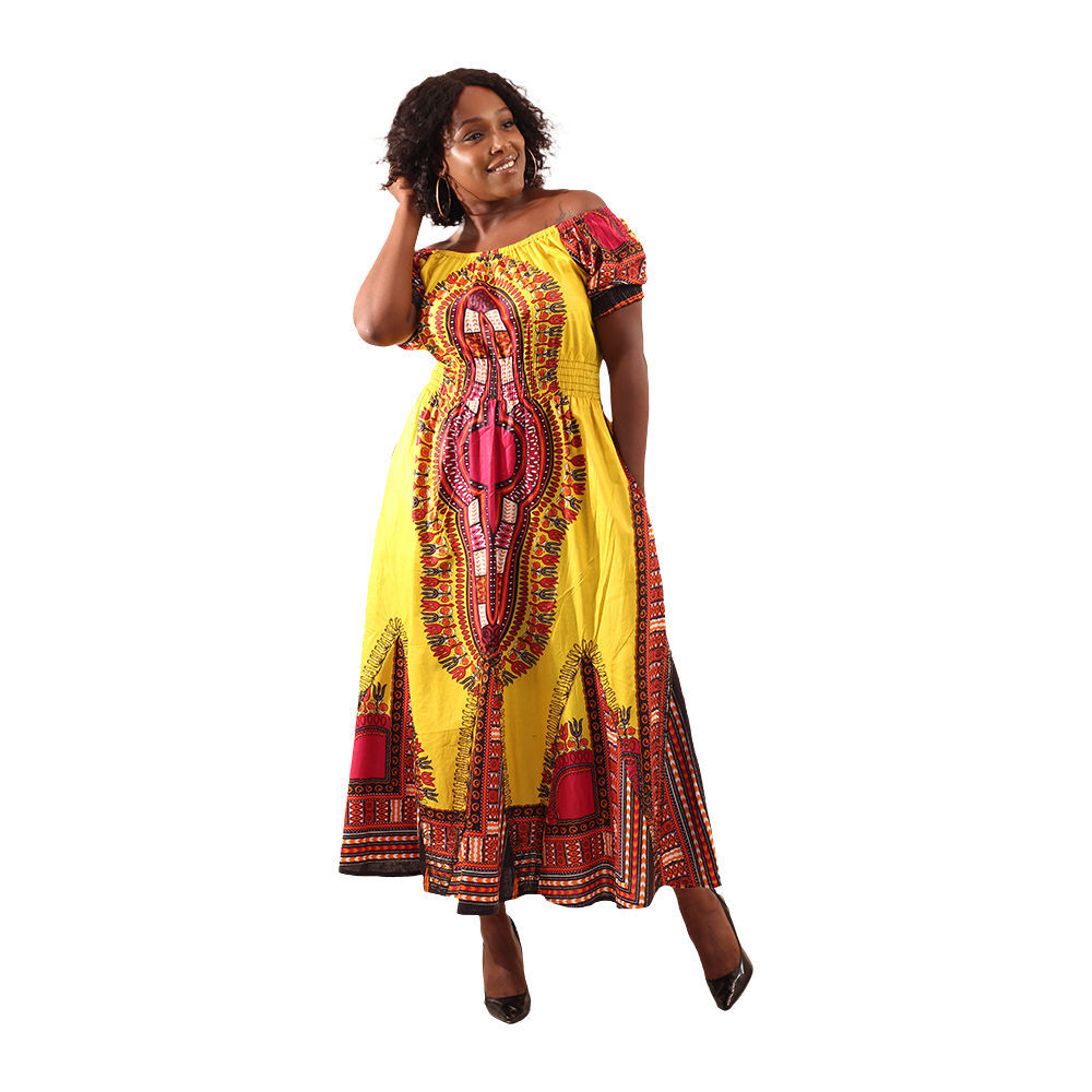 traditional print african tribal dashiki royalty maxi dress