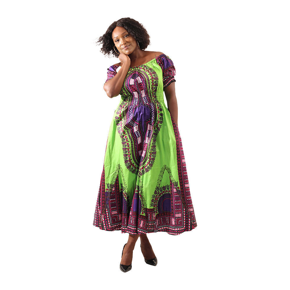 traditional print african tribal dashiki royalty maxi dress