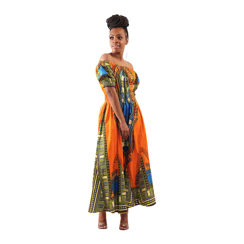 traditional print african tribal dashiki royalty maxi dress