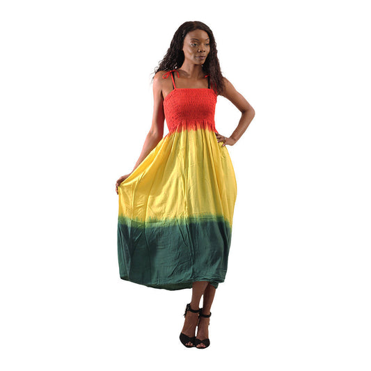 rasta spaghetti strapped summer dress