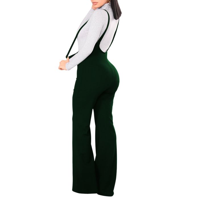 wide leg suspender pants