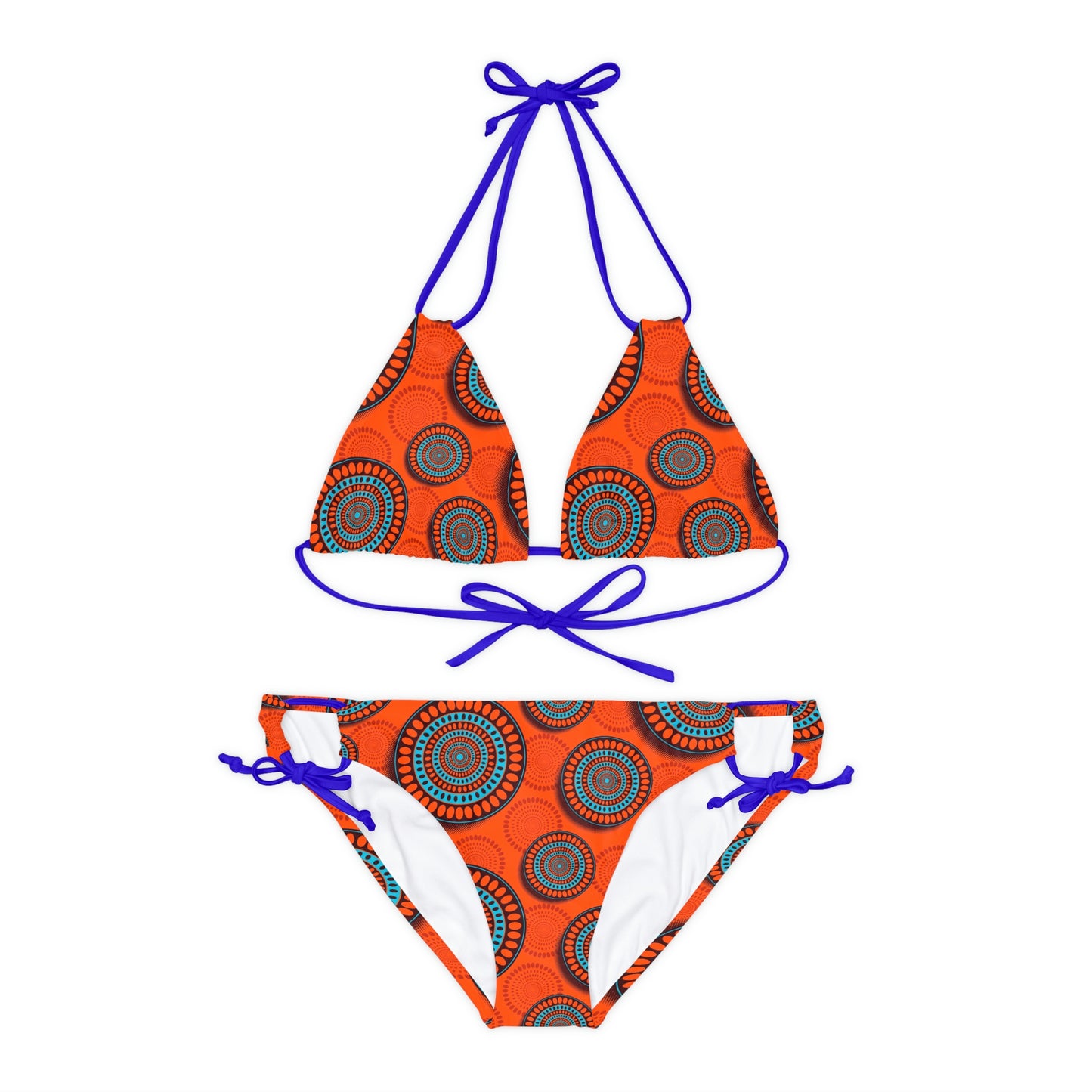 African Bold Print Strappy Bikini Set