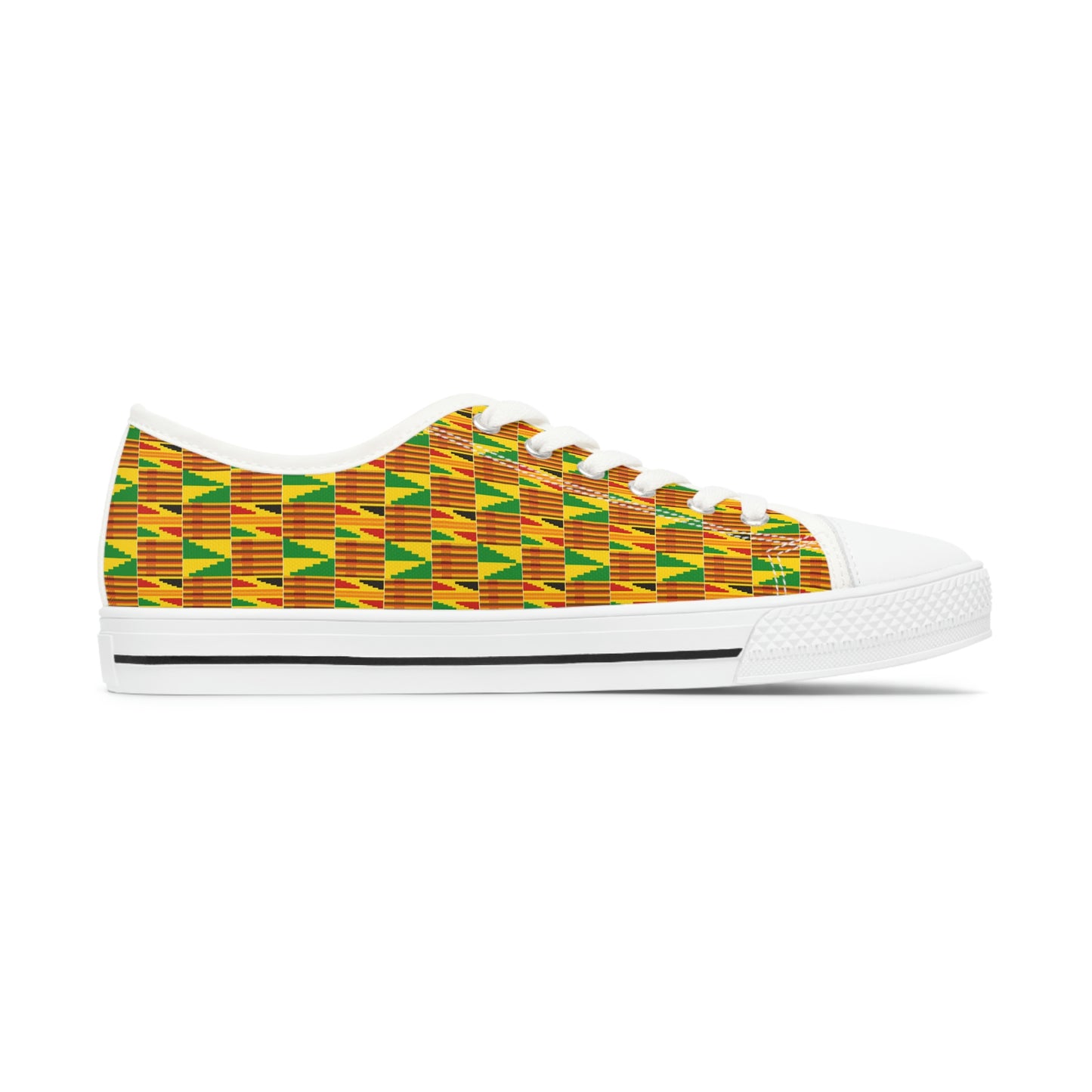Customized Kente Print Women's Low Top Sneakers