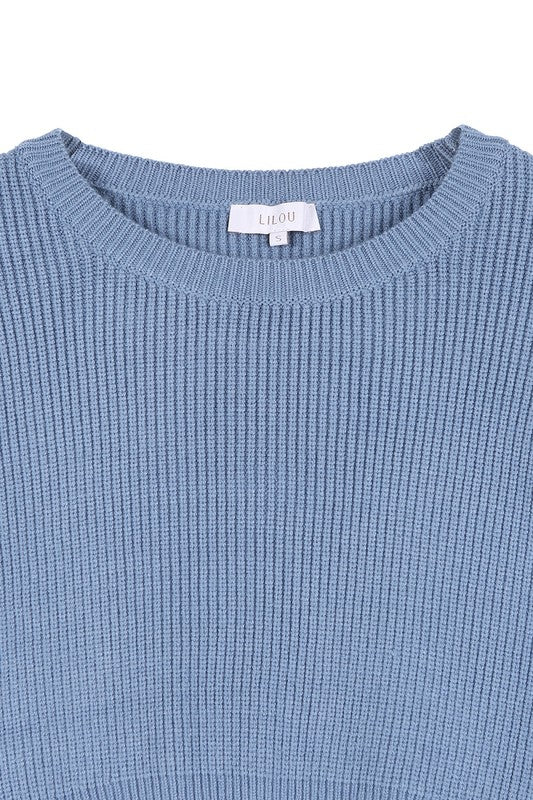 Ribbed Knit Crop Top & Skirt Set