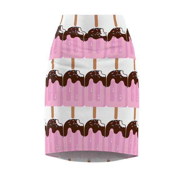 Ice Cream Fudge Print Pencil Skirt