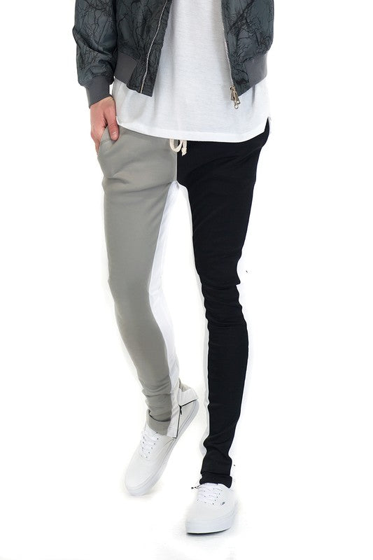 Men's Two Tone Color Block Track Pants Jogger (5 TONES)