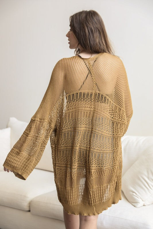 Knit Netted Cardigan (4 Colors)