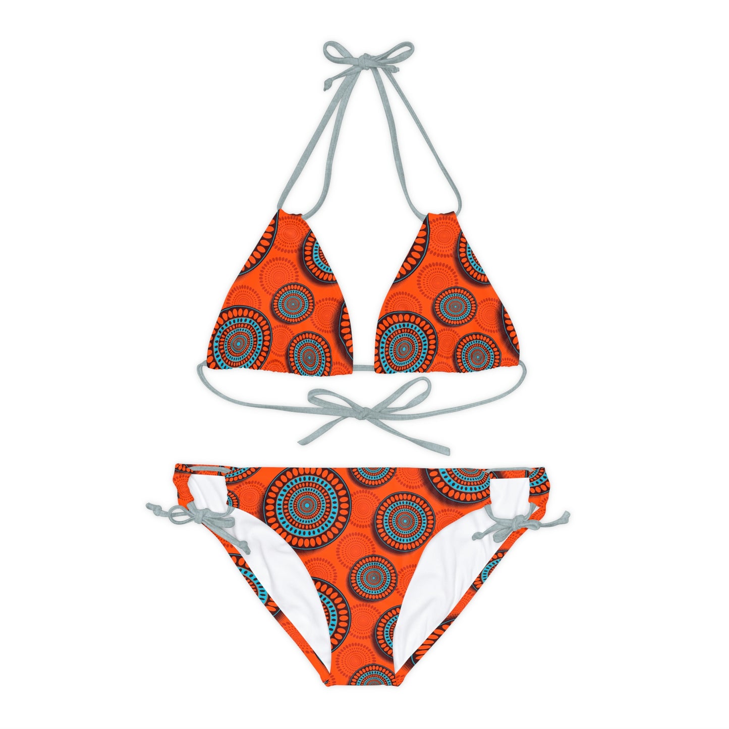African Bold Print Strappy Bikini Set